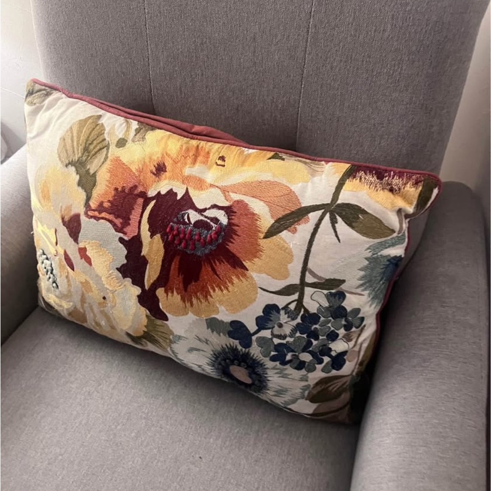 18” x 12” Decorative Fall Floral Pillow (pier one)